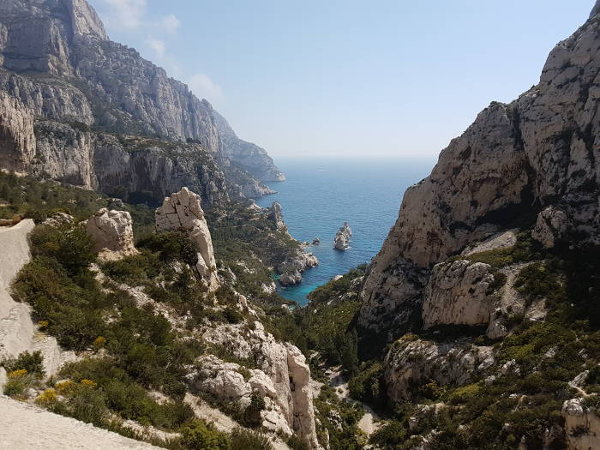 Kayaking through the Calanques National Park in South France