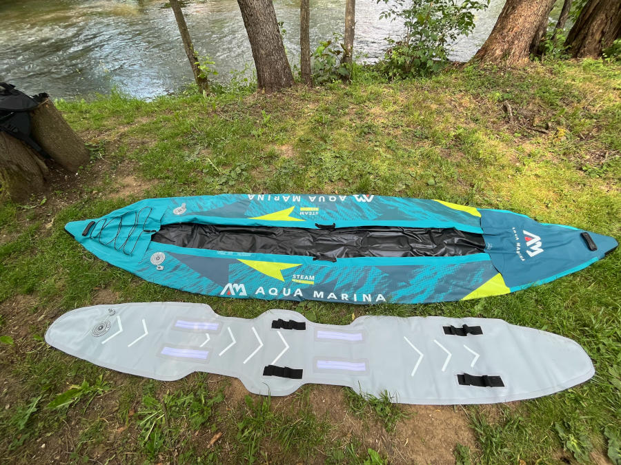 aqua marina steam kayak unfolded